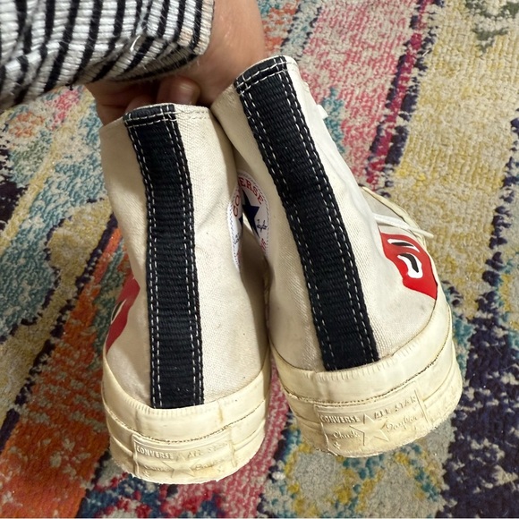 Converse Comme Des Garcons Play Hi White Canvas 70s Men's 10 - Picture 3 of 6